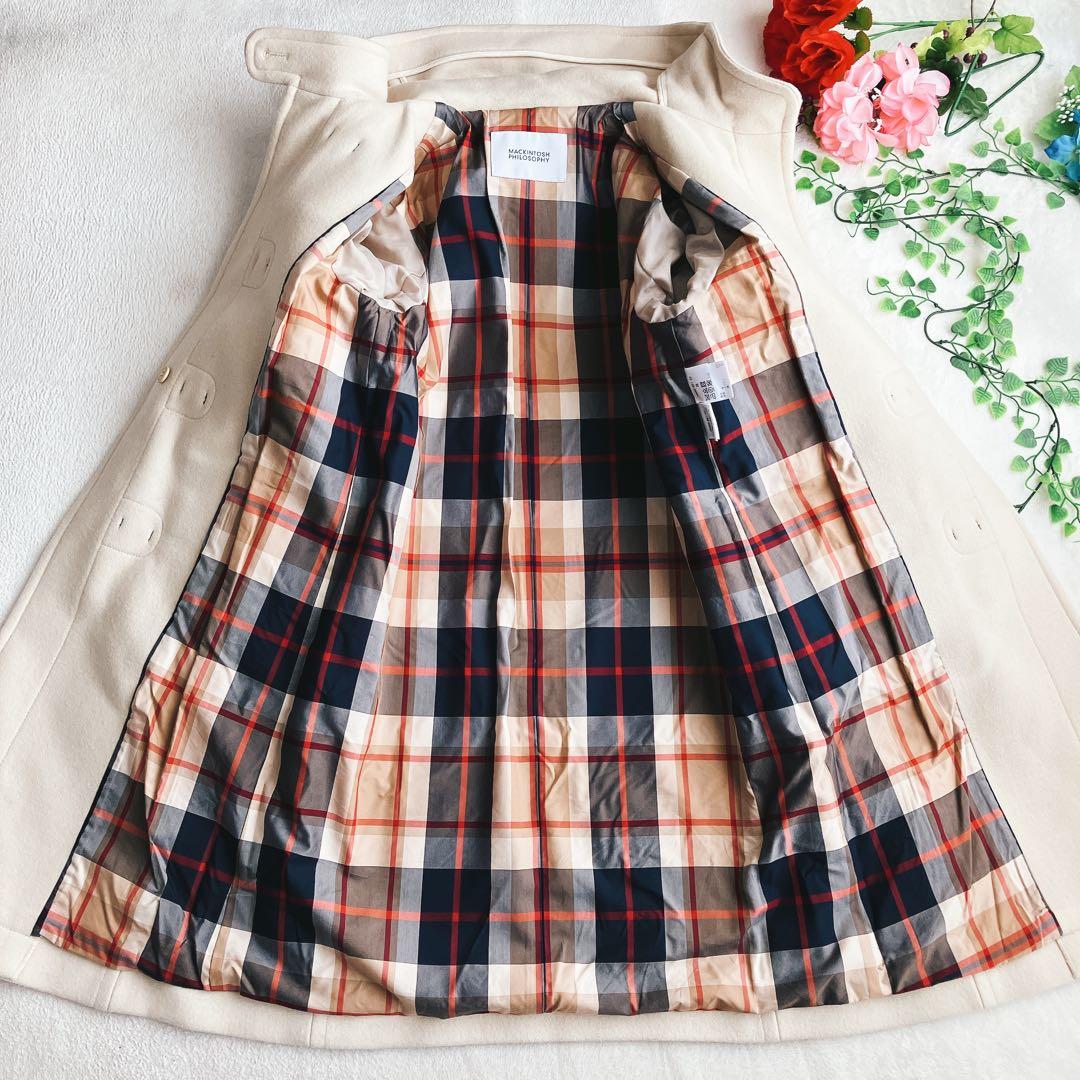 美品/マッキントッシュフィロソフィー★ダッフルコート ロング 総柄裏地 Aライン
