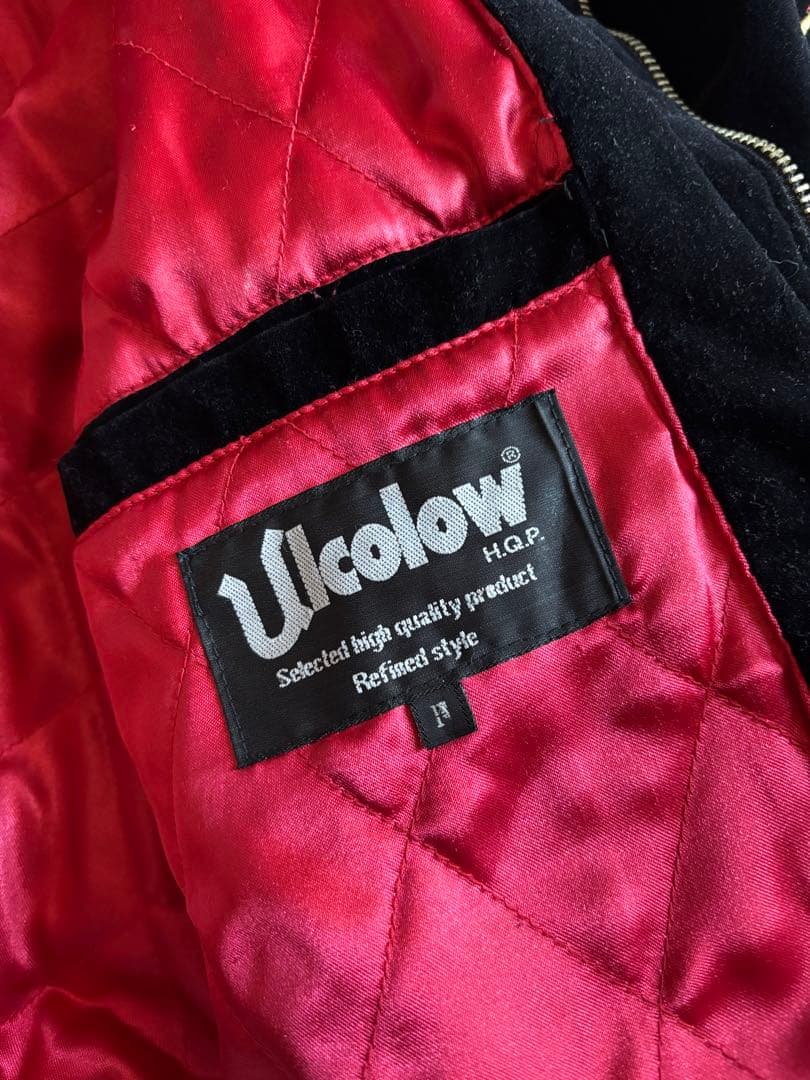 Ulcolow 別珍スカジャン スーベニアジャケット 龍 鳳凰 アメカジ 黒赤