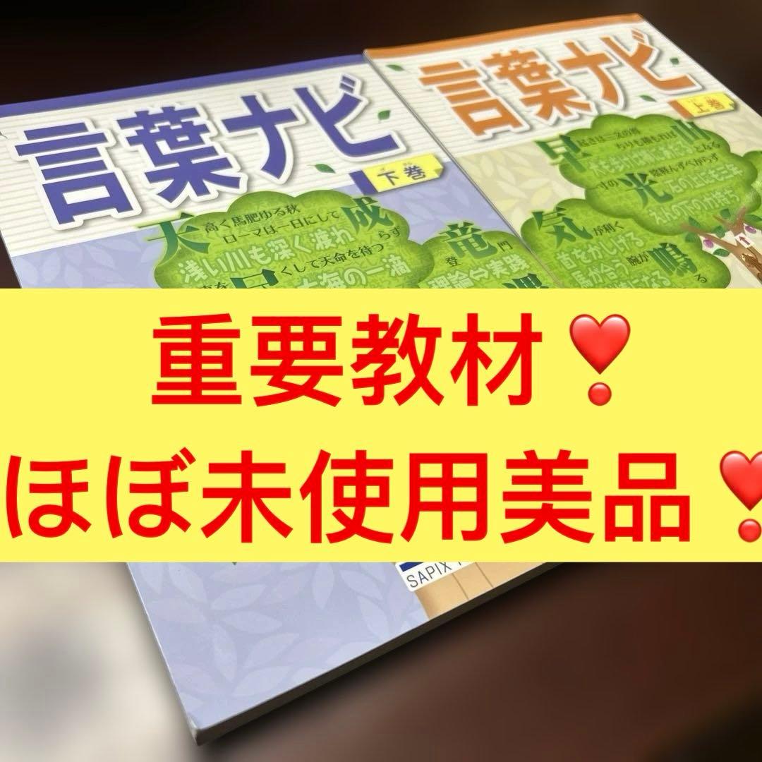 21-22か　重要教材　サピックス　SAPIX 言葉ナビ 上巻・下巻　美品❣️