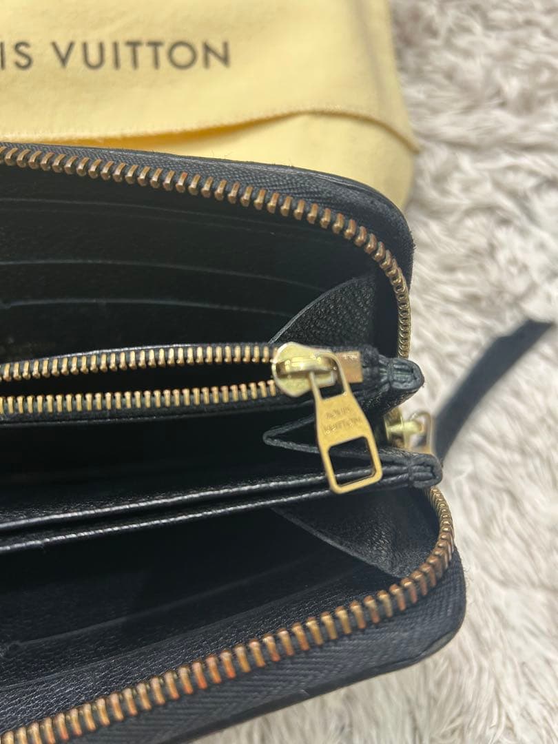 正規品ルイヴィトン アンプラント ジッピーウォレット長財布 黒 ブラック財布