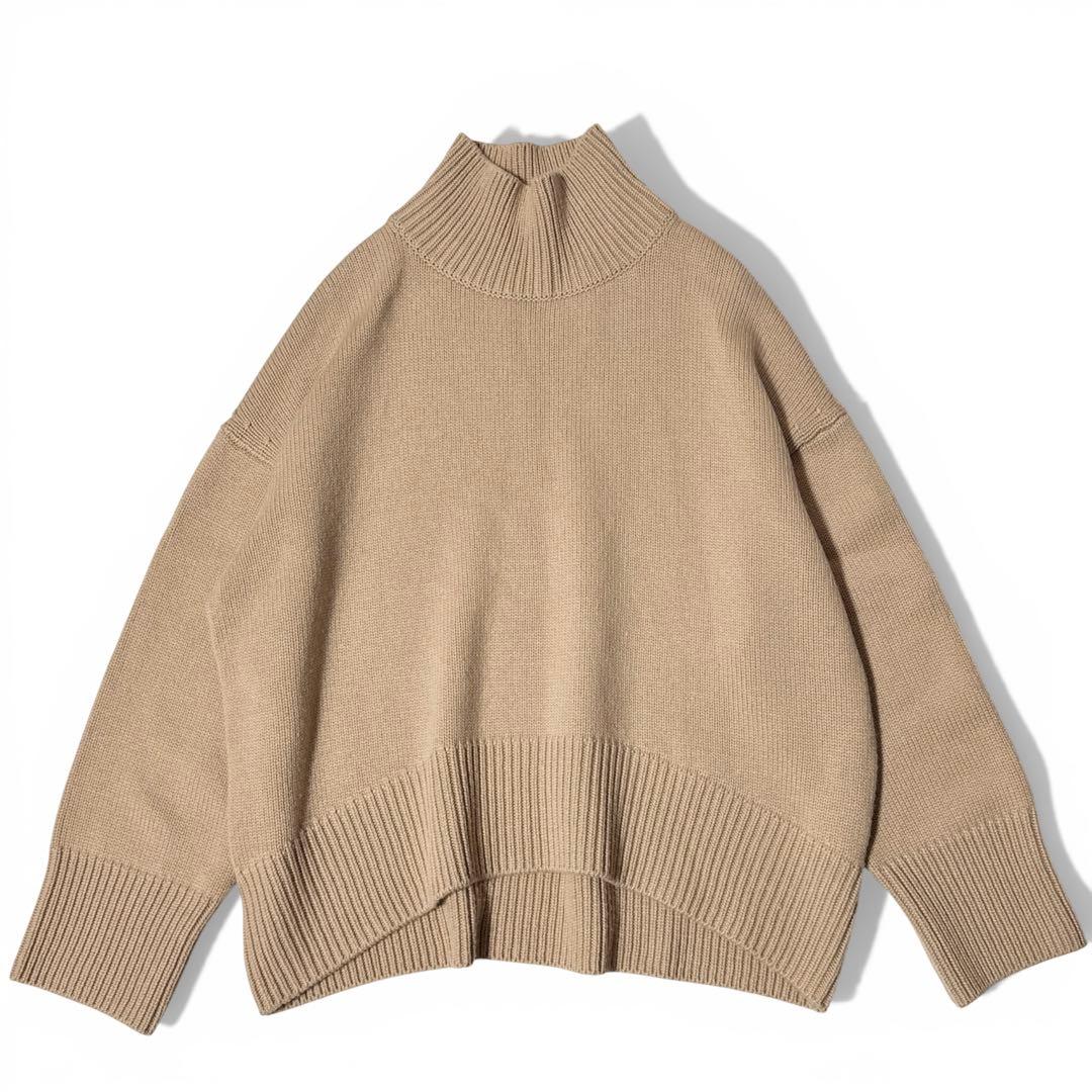 極美品✨️¥8.4万　エブール　カシミア100　ハイネックニット　キャメルベージュ