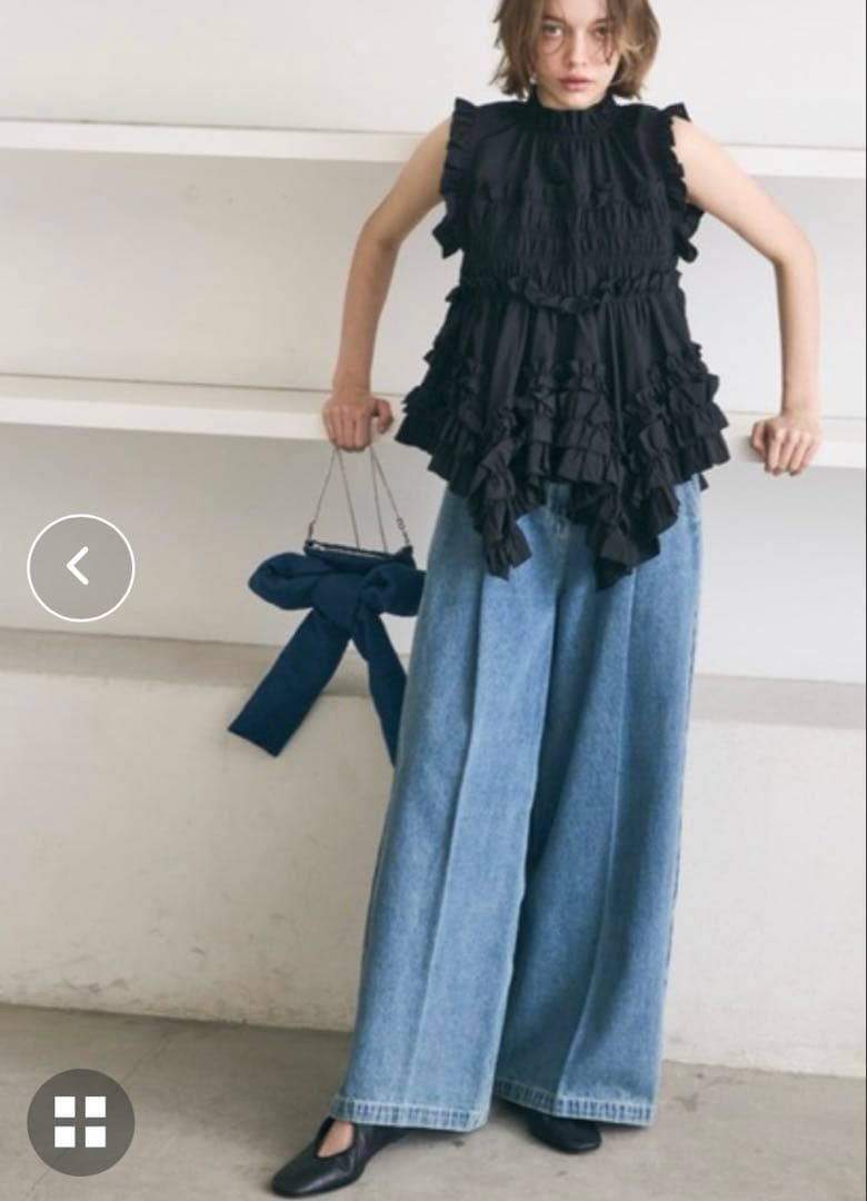 新品　ペルナ　PERNA デニム　ワイドパンツ Mサイズ 未使用