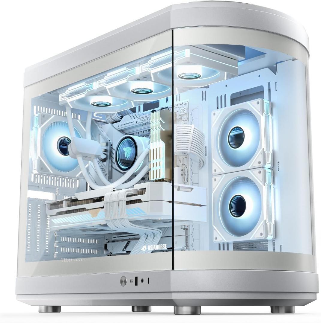 AsiaHorse ATX PCケース ミドルタワー デュアルチャンバー RTX