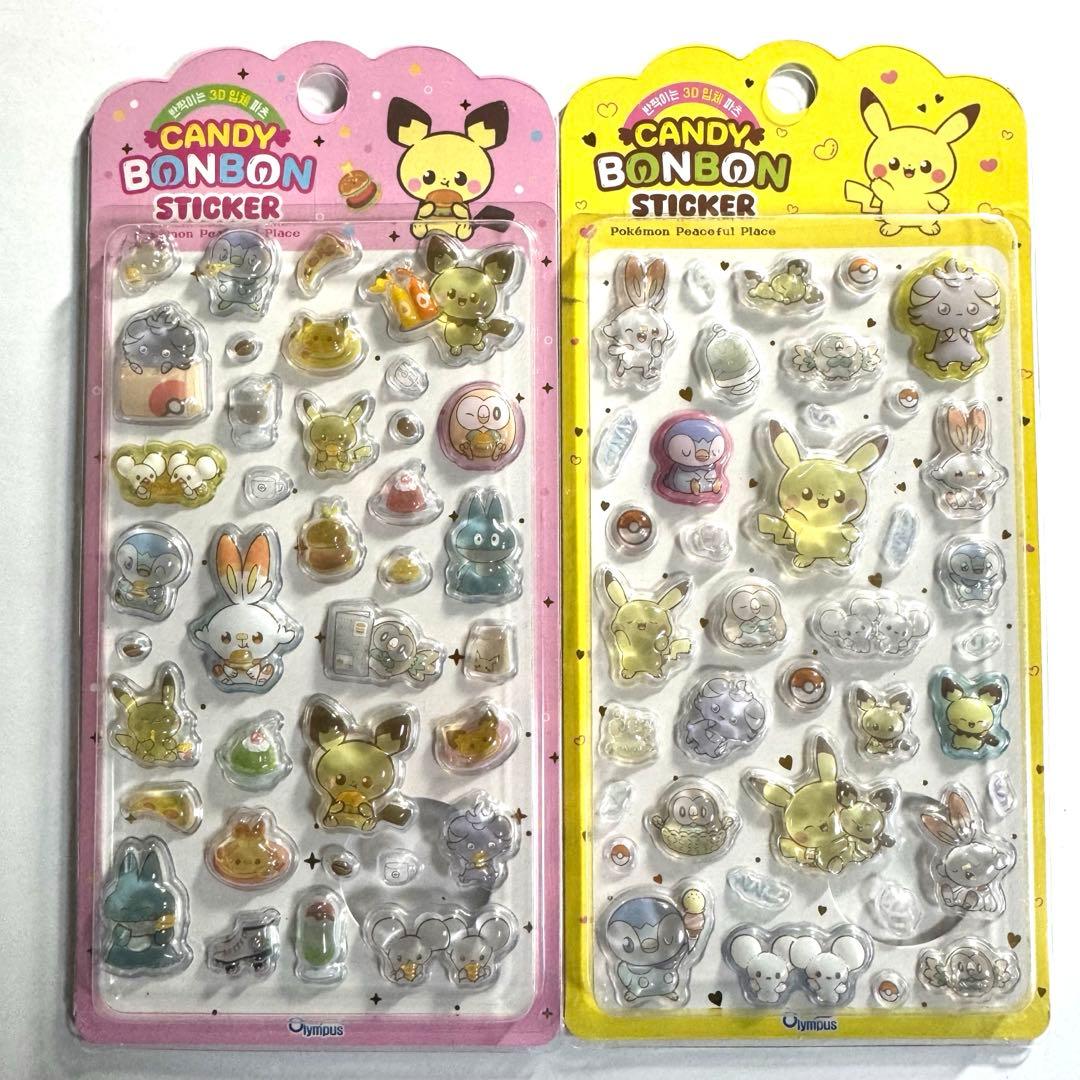 【韓国限定】ポケピース 3D立体シール 4種×３セット 新品未開封 ポケモン