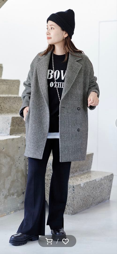 【美品】ジャーナルスタンダード　スーパー140ビーバーテーラーコート、黒