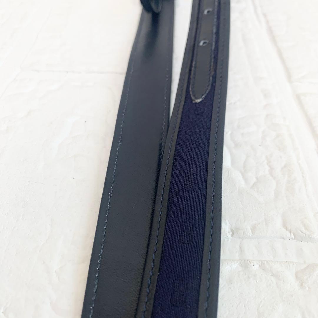 美品　GUCCI グッチ　ベルト　gg柄　ブラック　ネイビー