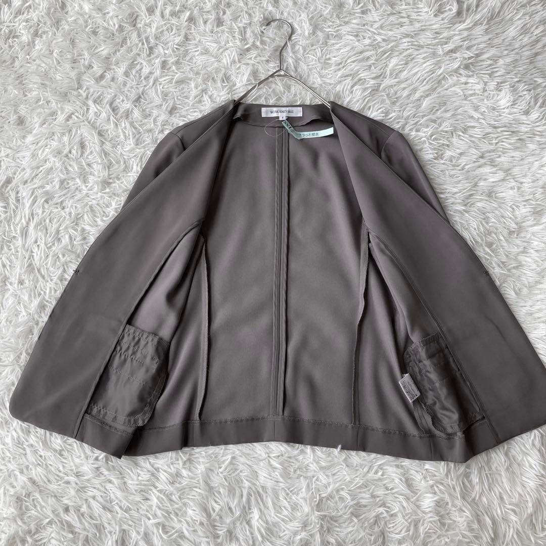 ナチュラルビューティーベーシック ノーカラージャケットパンツスーツ セット S