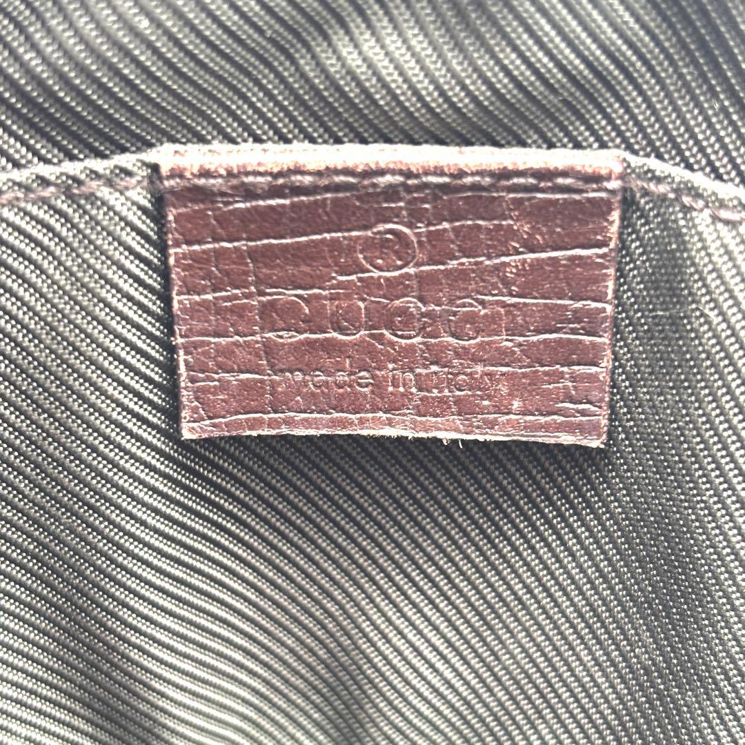 美品 グッチ ショルダーバッグ GG スプリーム ロゴプレート 斜め掛け メンズ