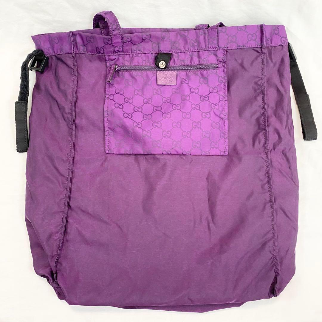 極美品✨ グッチ GUCCI GGナイロン トートバック エコバック パープル