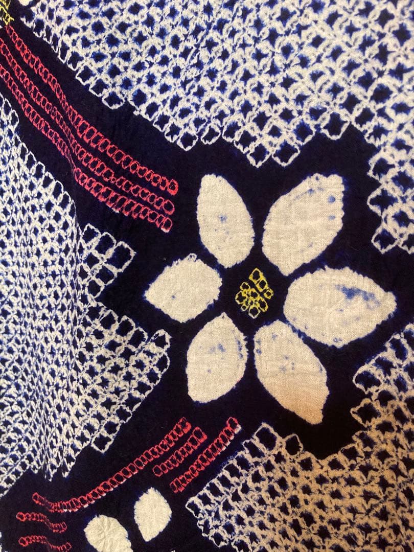 レモン　有松絞り　絞り浴衣　① 大きめ