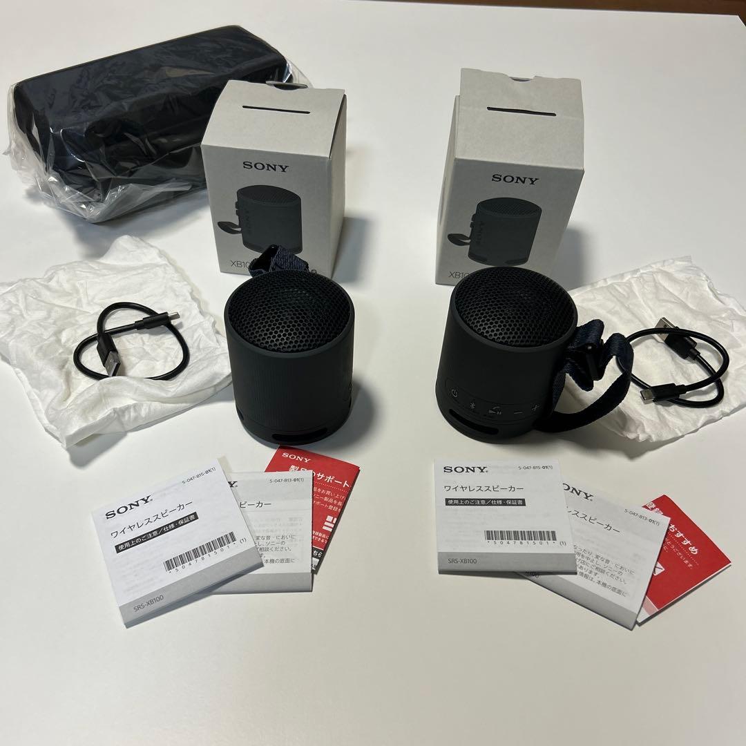 SONY srs xb100 K 2個セット美品 ケース付 ワイヤレススピーカー