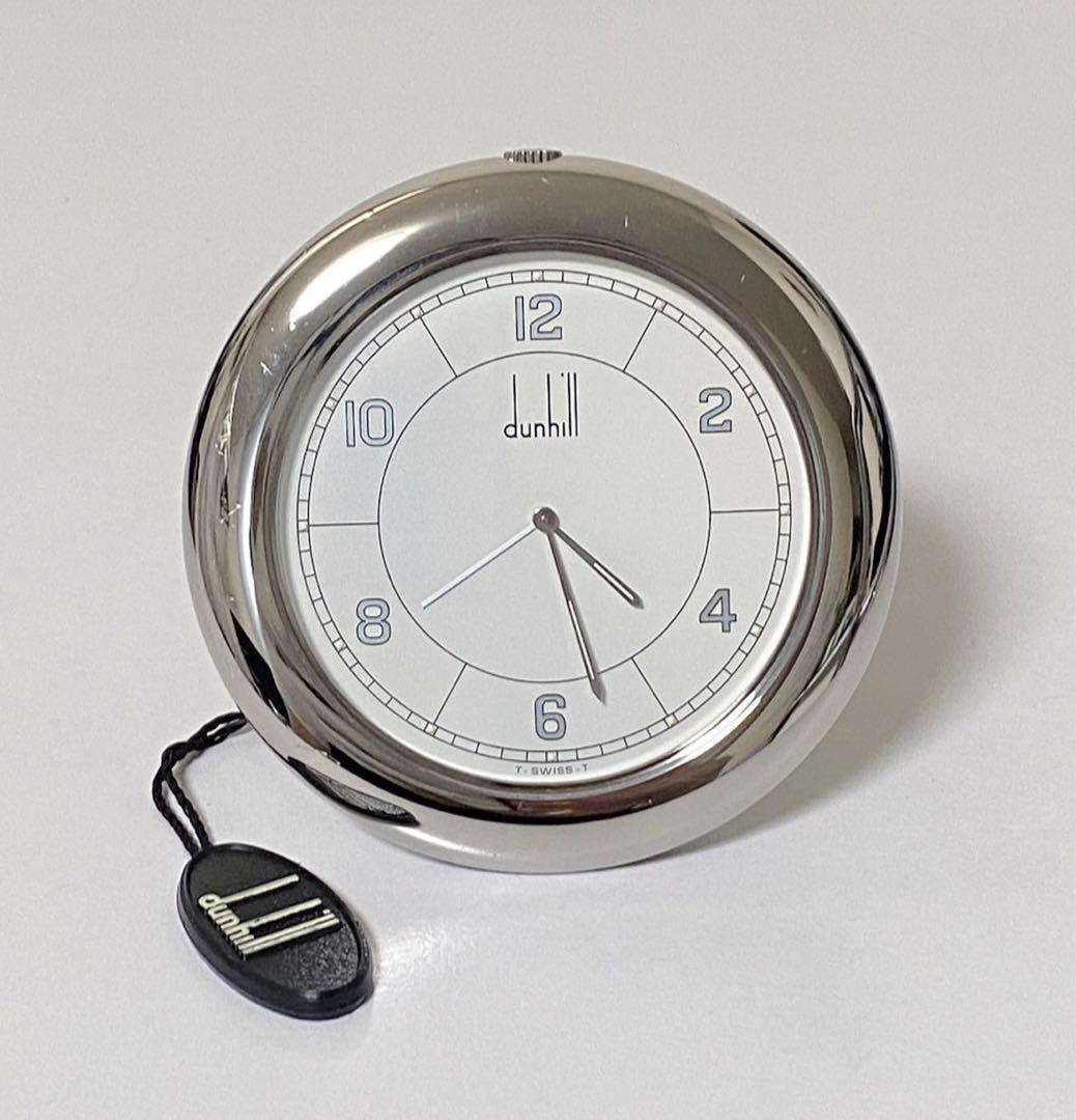 希少 dunhill ダンヒル 置時計 05.01222 ラウンド クォーツ