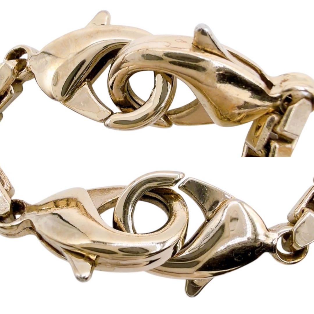 【希少/美品】ヴァレクストラ ロング ネックレス スクエア チェーン ゴールド系