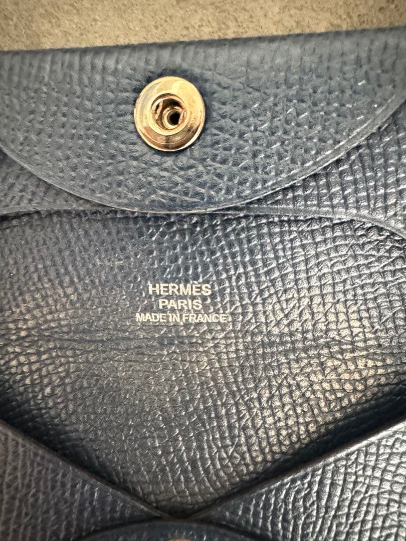 HERMES エルメス　ケース　バスティア　ネイビー