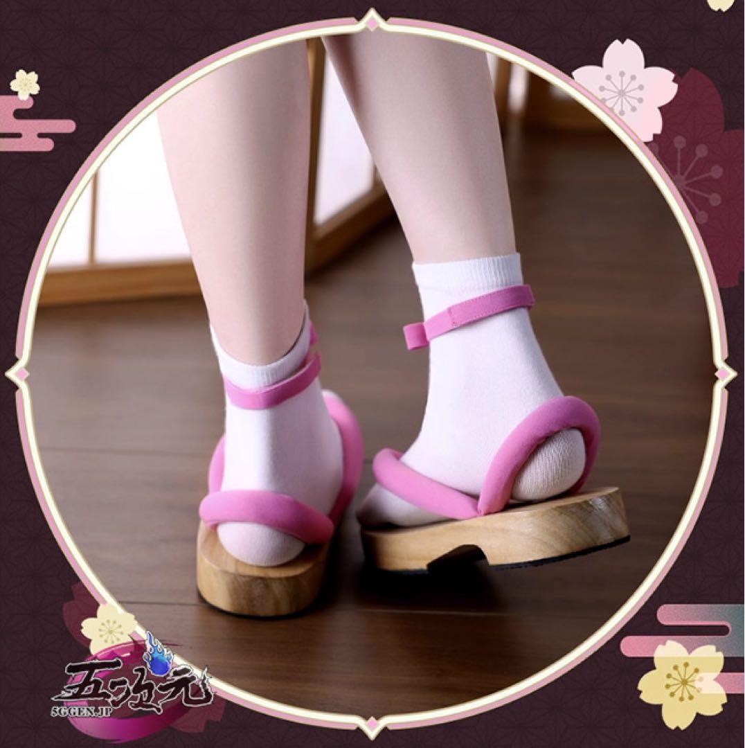 甘露寺蜜璃 コスプレ 衣装 草履 シリコンバスト ヴィック4点セット