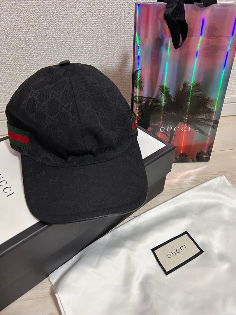 GUCCI GGパターン ベースボールキャップ ブラック