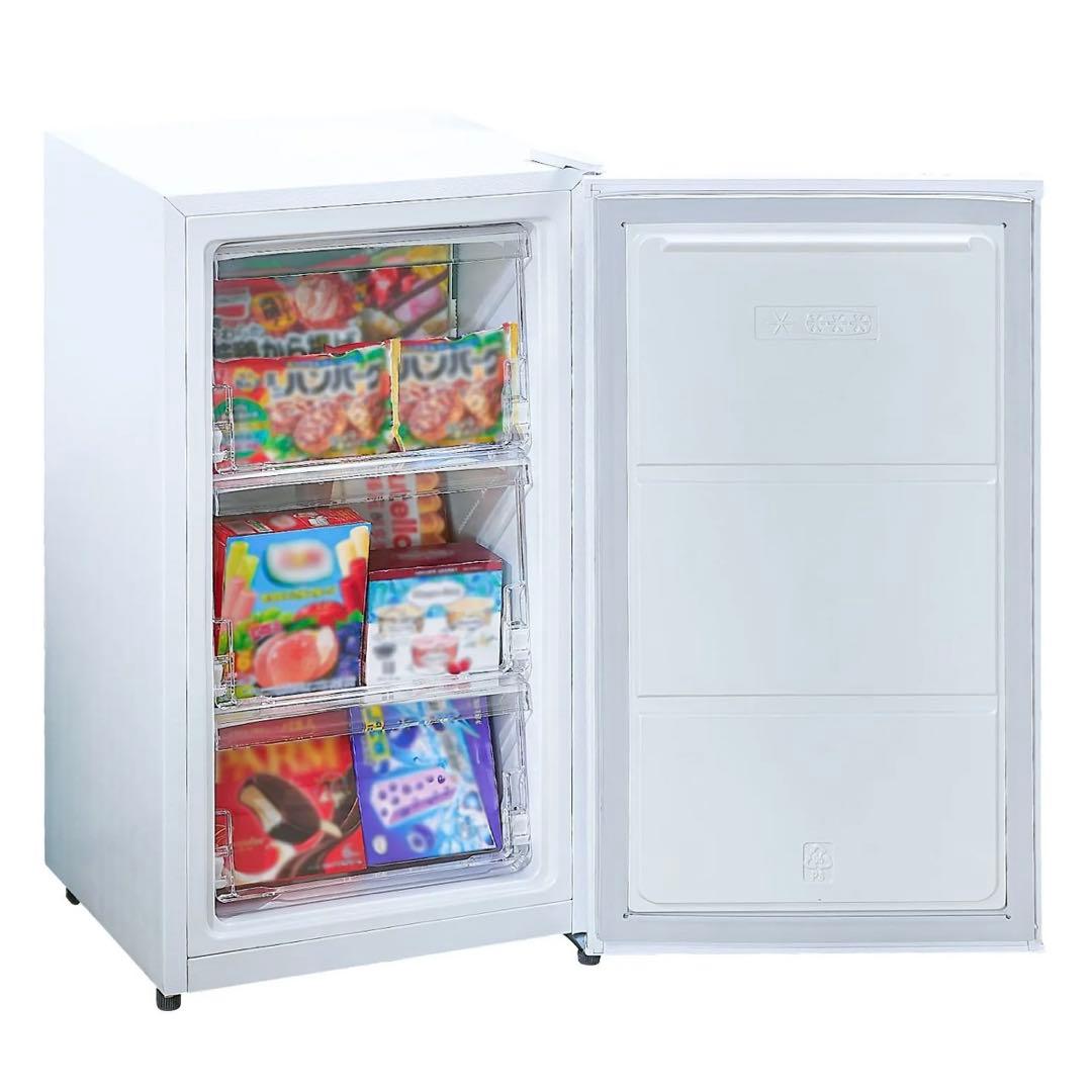 【新品】冷凍庫 60L スリム 小型 大容量 セカンド冷凍庫 直冷式 大収納