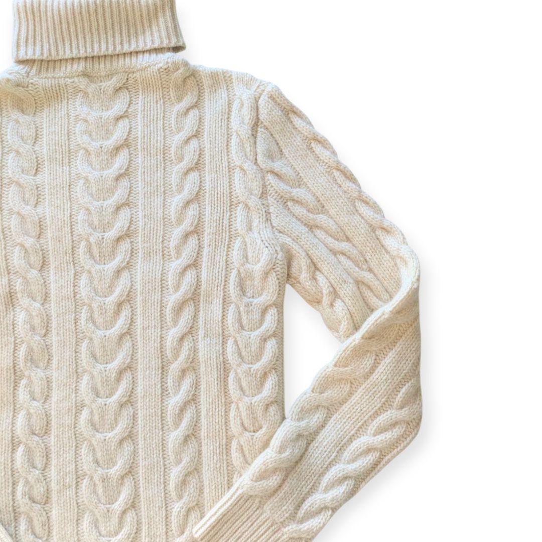 RALPH LAUREN PURPLE LABEL 白カシミヤタートルセーター