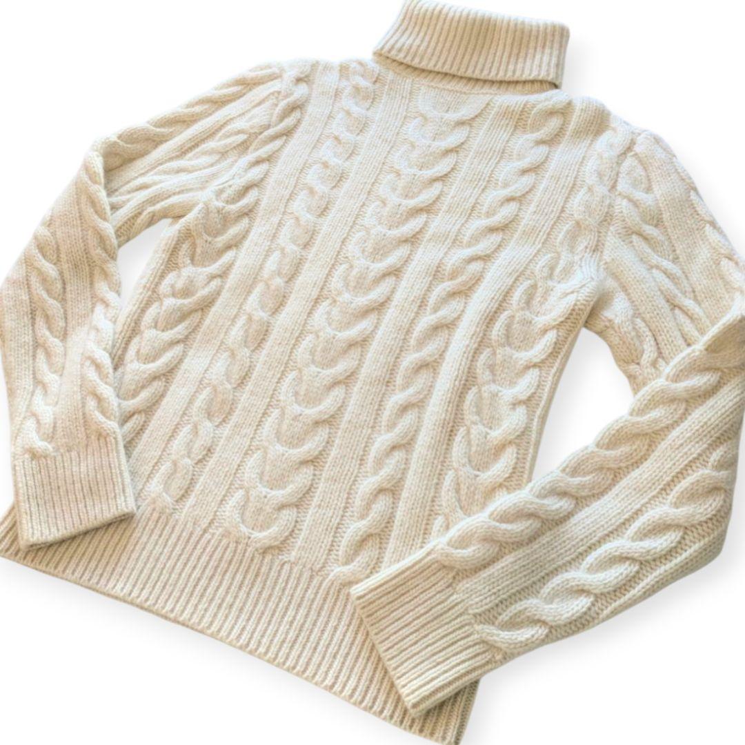 RALPH LAUREN PURPLE LABEL 白カシミヤタートルセーター