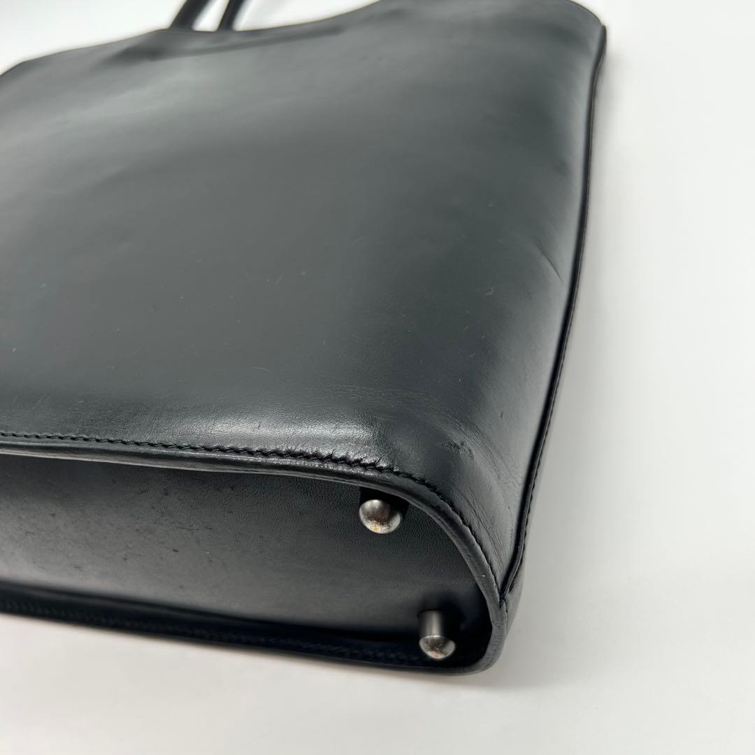 土屋鞄 ブラックヌメ カウレザー ブックトート A4可 黒 ハンドバッグ