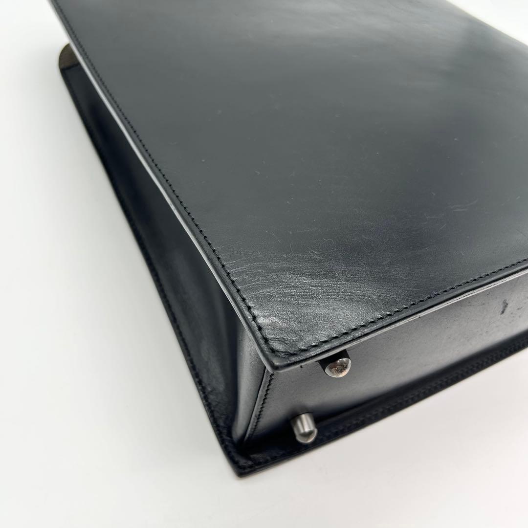 土屋鞄 ブラックヌメ カウレザー ブックトート A4可 黒 ハンドバッグ