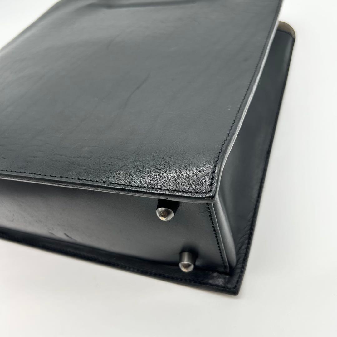 土屋鞄 ブラックヌメ カウレザー ブックトート A4可 黒 ハンドバッグ