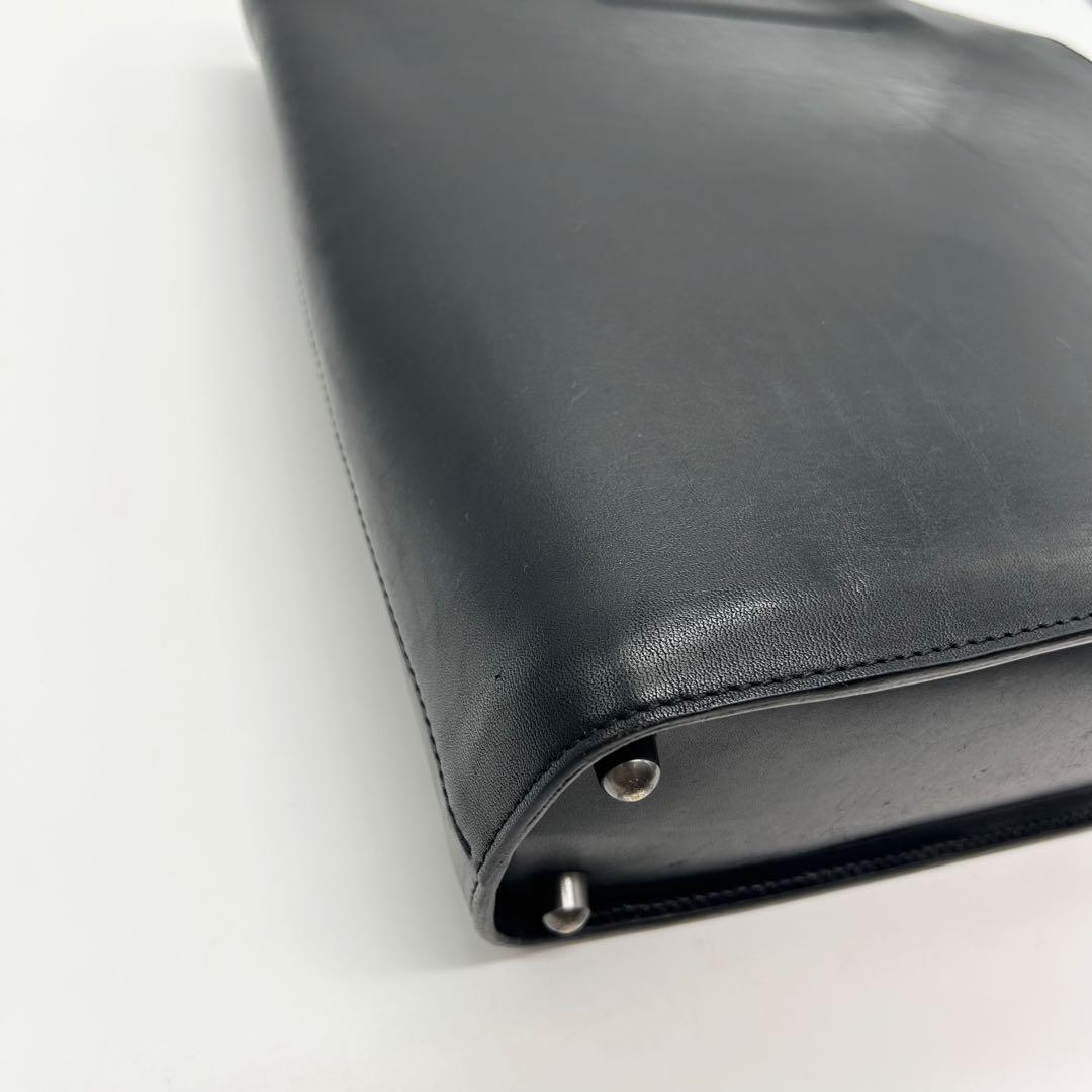 土屋鞄 ブラックヌメ カウレザー ブックトート A4可 黒 ハンドバッグ