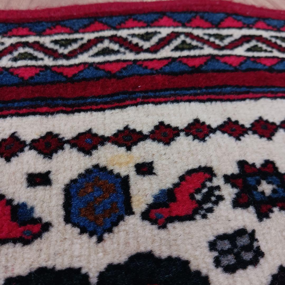 Y1726 ペルシャ絨毯 イラン ウール 手織り105×68㎝ マット