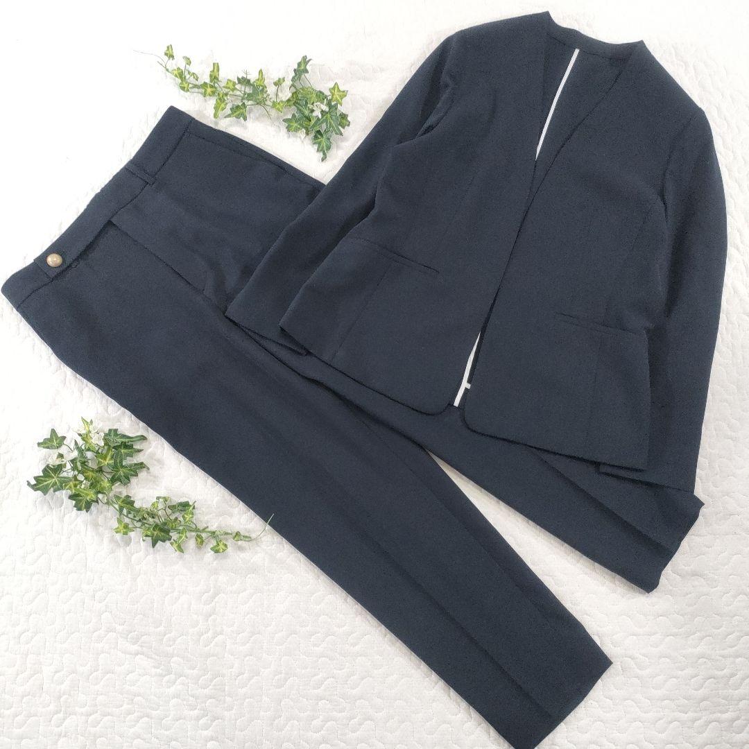 美品✨LES MUSE　セットアップ　ウォッシャブル　ノーカラージャケット13号