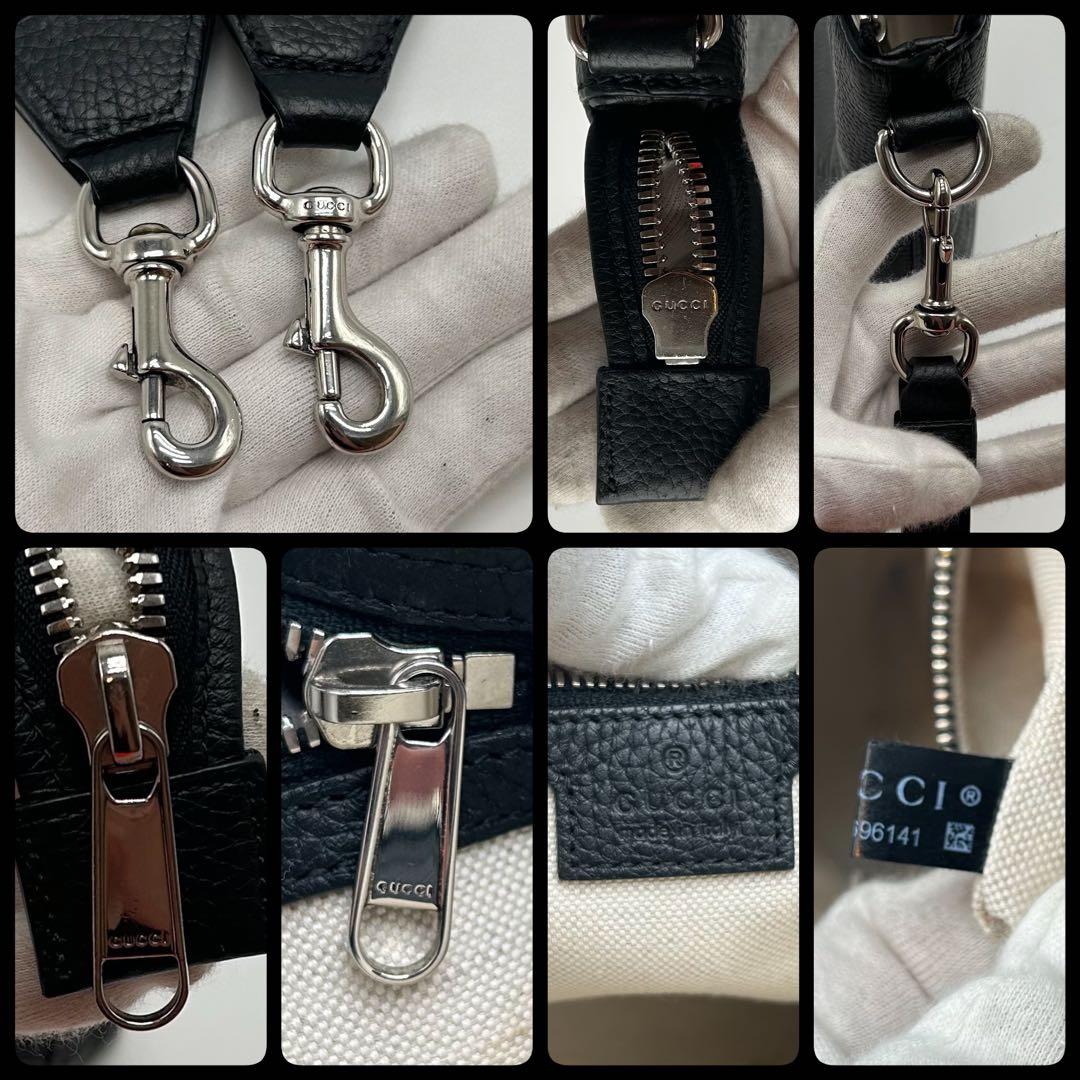 極美品 グッチ ショルダーバッグ メッセンジャー ジャンボGG ミディアム 黒色