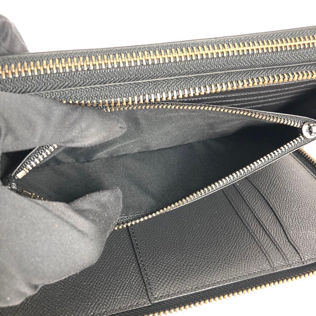 【美品】COACH コーチ ラウンドファスナー長財布 オーガナイザー ブラック