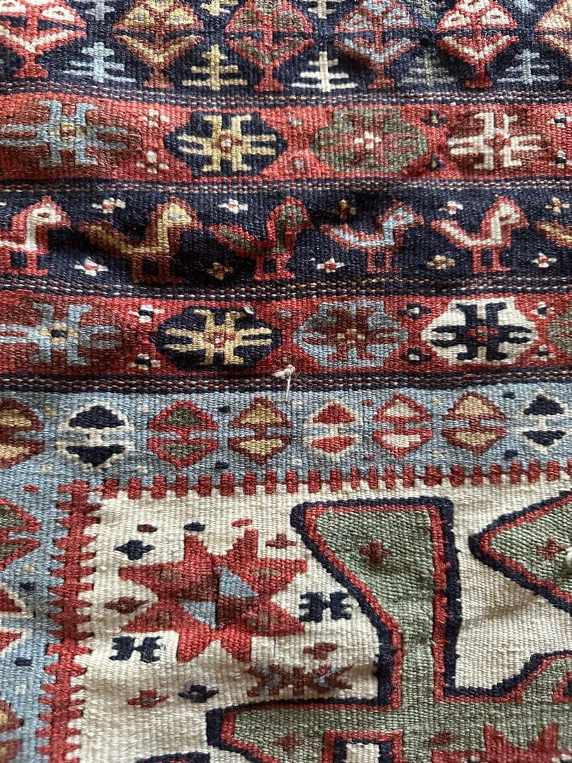 190×109 ヴィンテージラグ　手織　キリムラグ