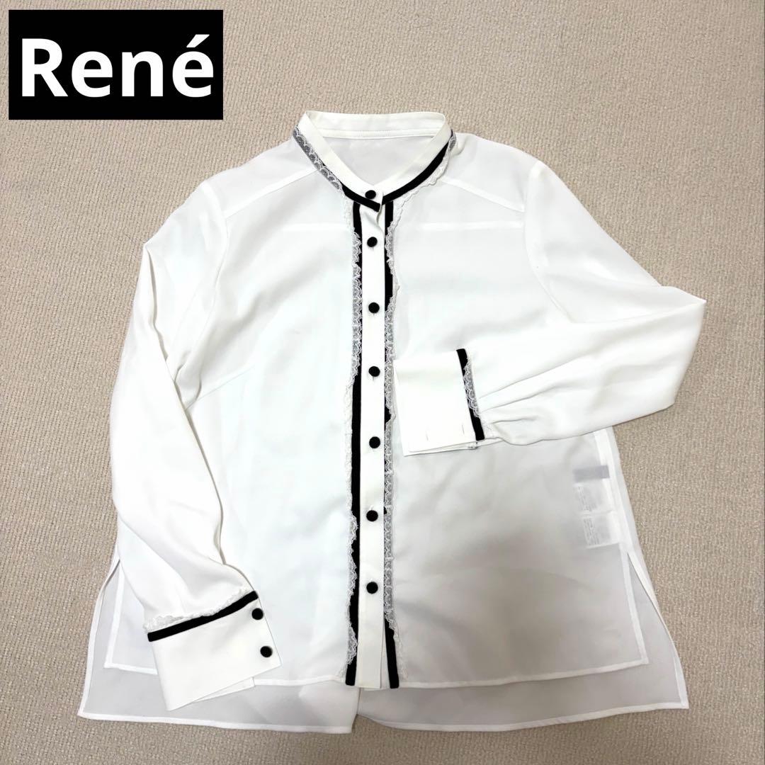 René ルネ レース付き ブラウス 38 ホワイト 5141010