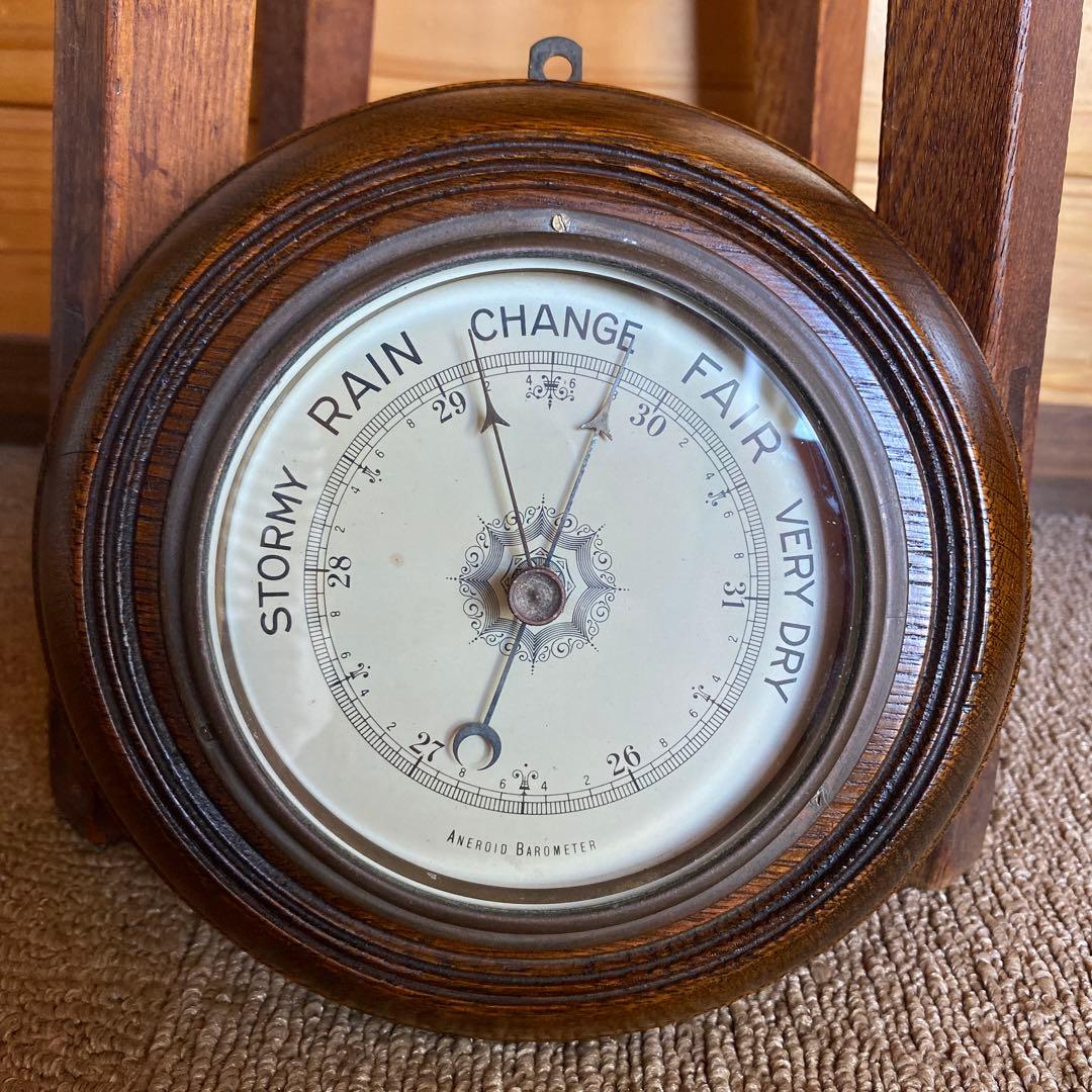 英国製　アンティーク　気圧計　お洒落