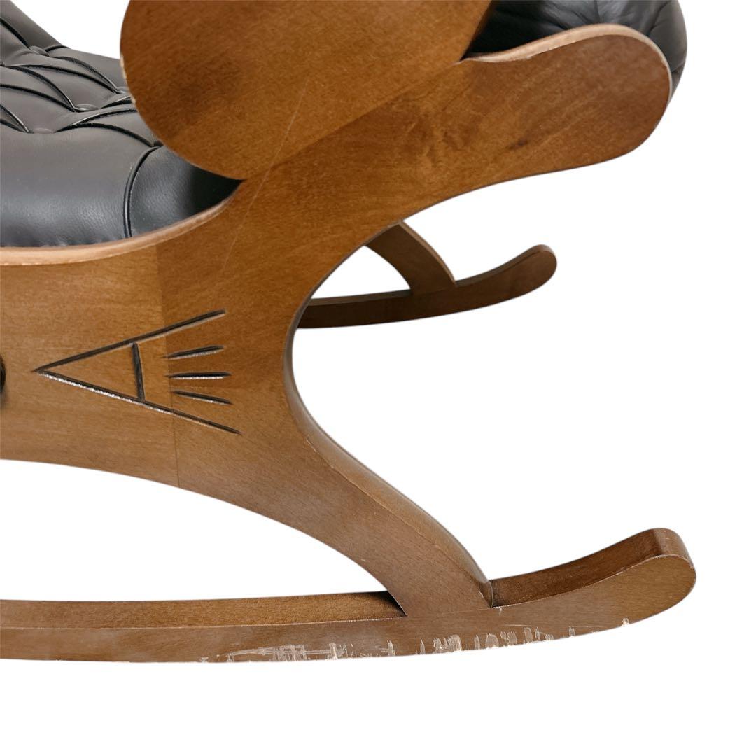 【希少】 ファシオシルバーノ ロッキングチェア 木製 レザー 椅子