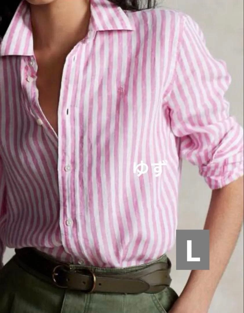 POLO RALPH LAUREN(ポロラルフローレン)：リネンシャツボーダー麻