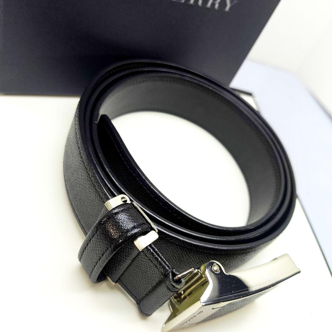新品未使用 バーバリー ベルト メンズ ブラック 調整可 レザー
