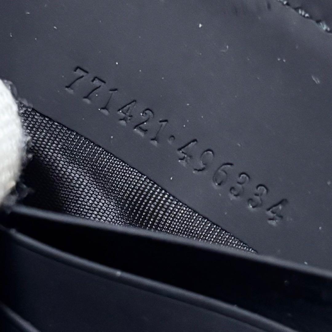 【現行品】 美品 GUCCI 長財布 ラウンドファスナー ラバー GG ブラック