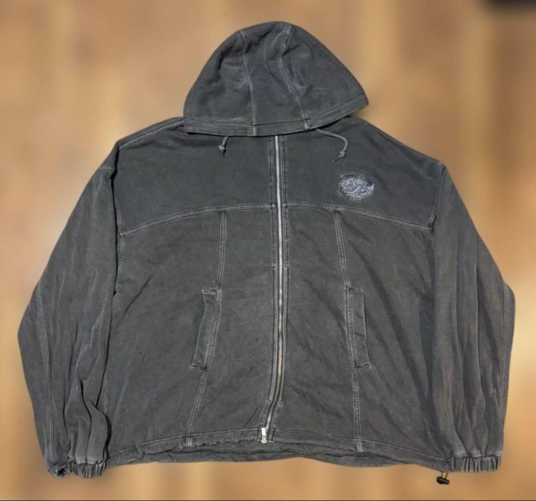 ずっと真夜中でいいのに。 ダブルジップ 陰陽パーカー グレー XL