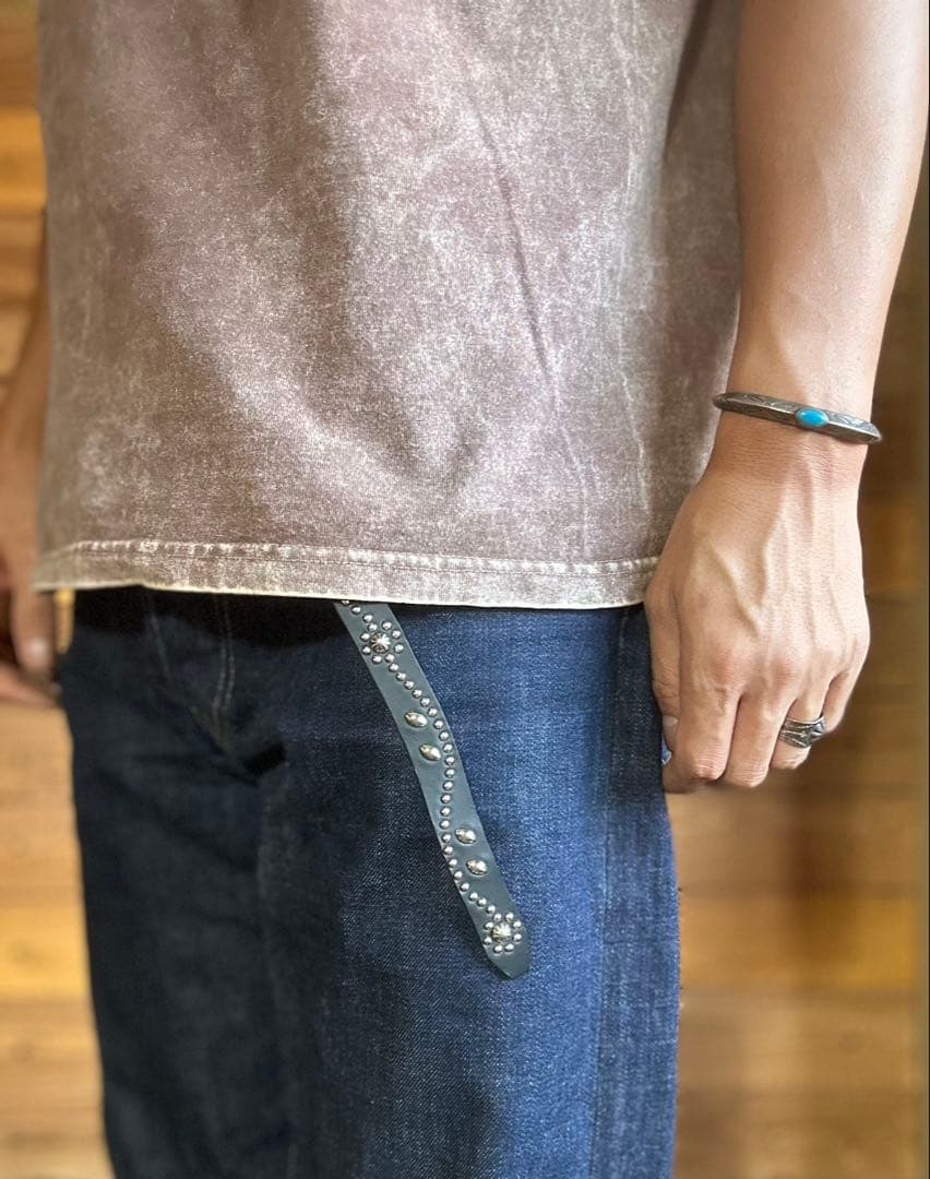 スタッズナローベルト18mm幅ダブルリーフhtcナロー好き