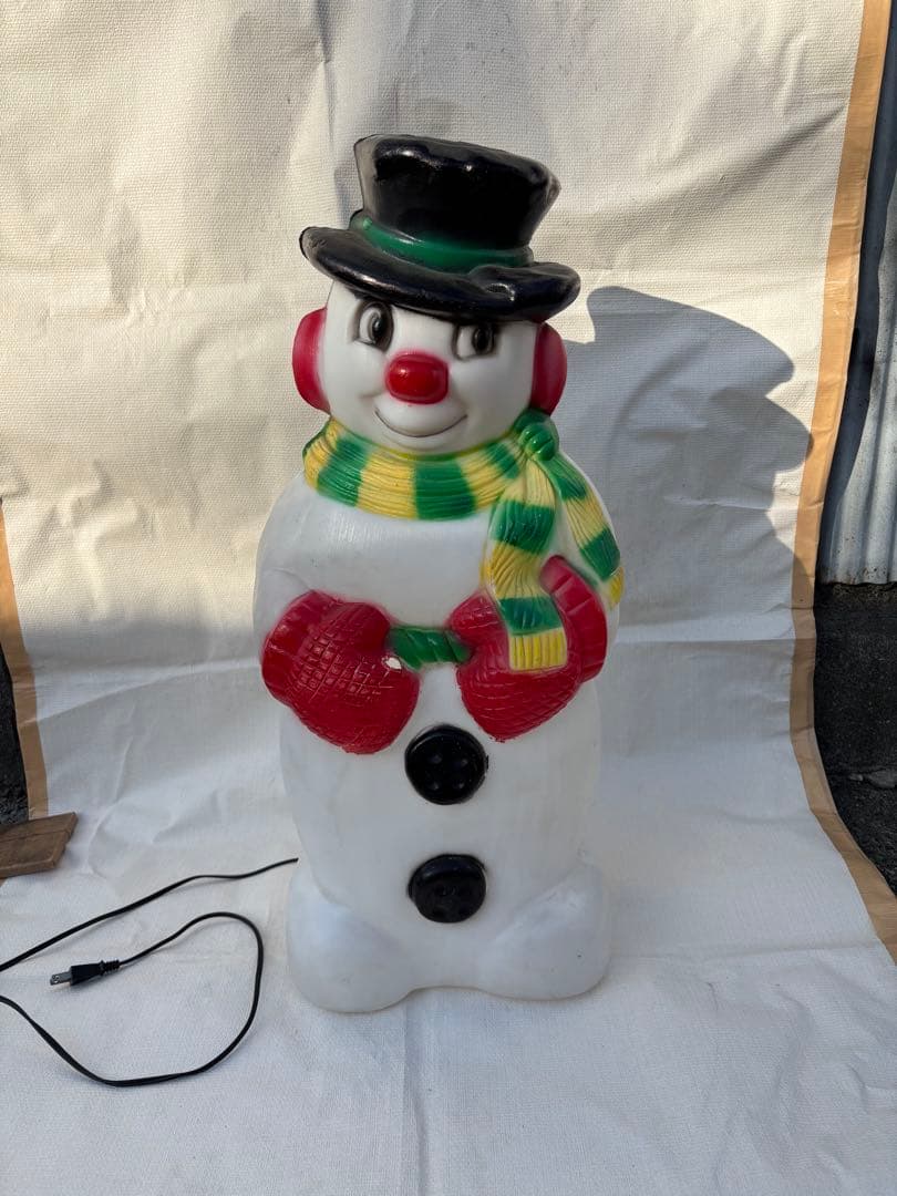 アンティークなクリスマス　ライト　スノーマンブローモールド製　雪だるま70cm