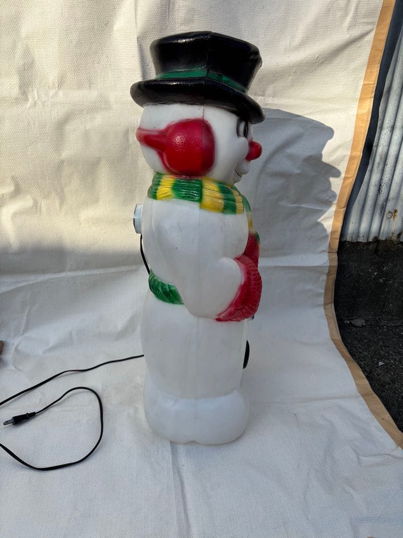 アンティークなクリスマス　ライト　スノーマンブローモールド製　雪だるま70cm