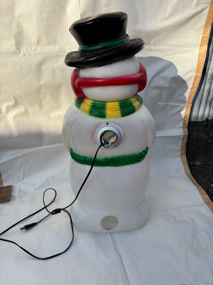 アンティークなクリスマス　ライト　スノーマンブローモールド製　雪だるま70cm