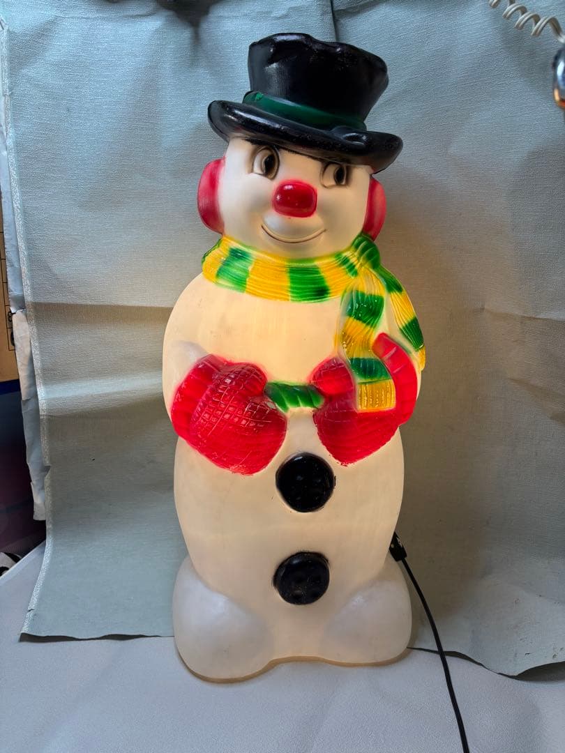 アンティークなクリスマス　ライト　スノーマンブローモールド製　雪だるま70cm