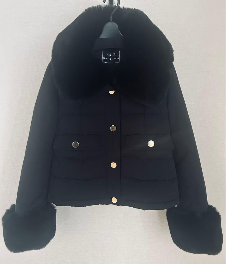 GRACE CONTINENTAL ファー付ショートダウンジャケット