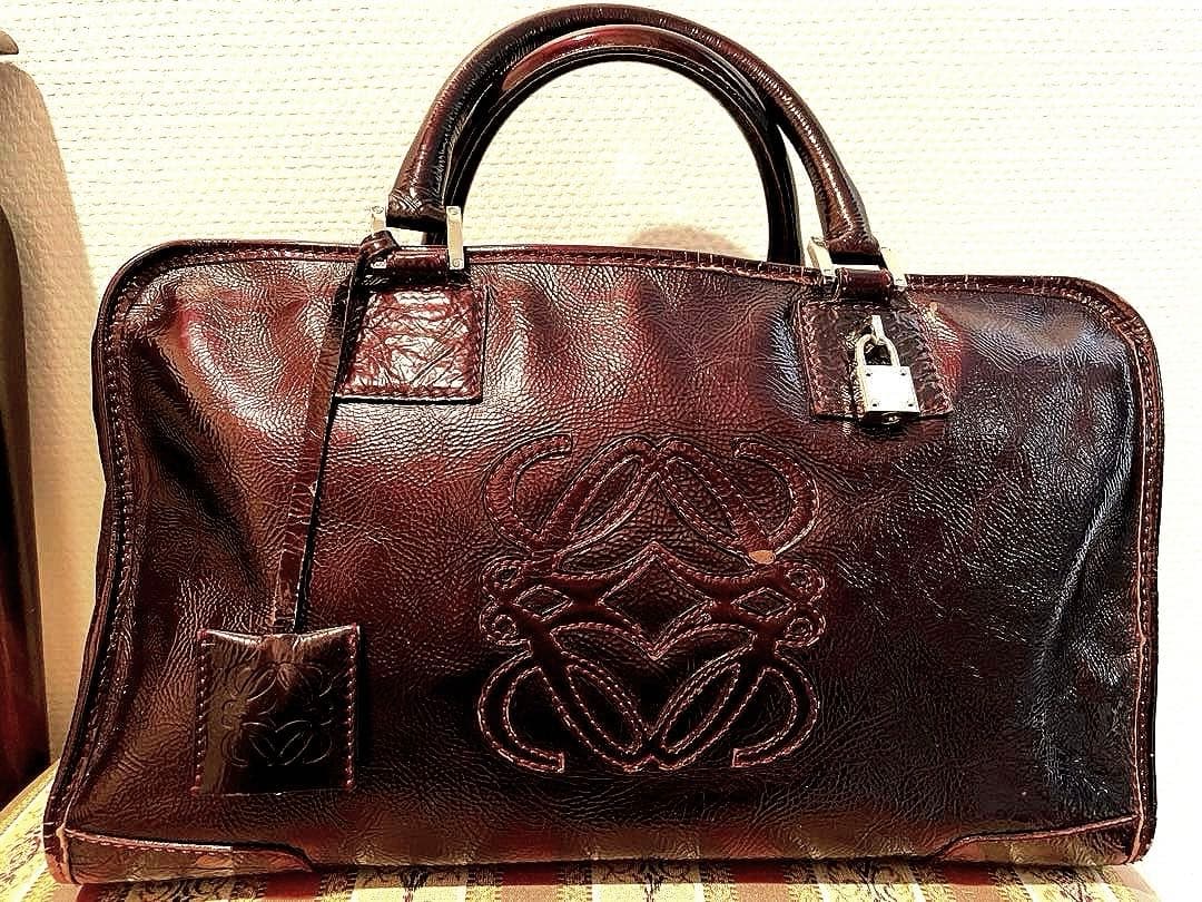 LOEWE アマソナ36 ハンドバッグ ミニボストン カデナ＆キー ボルドー