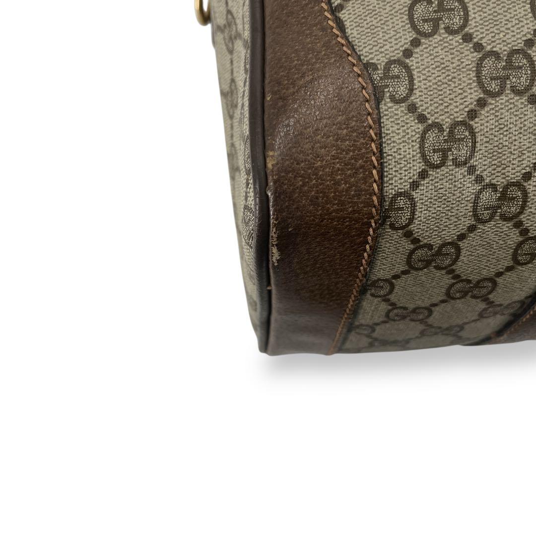 オールドグッチ　シェリーライン　ミニボストン　GGスプリーム　PVC ベージュ