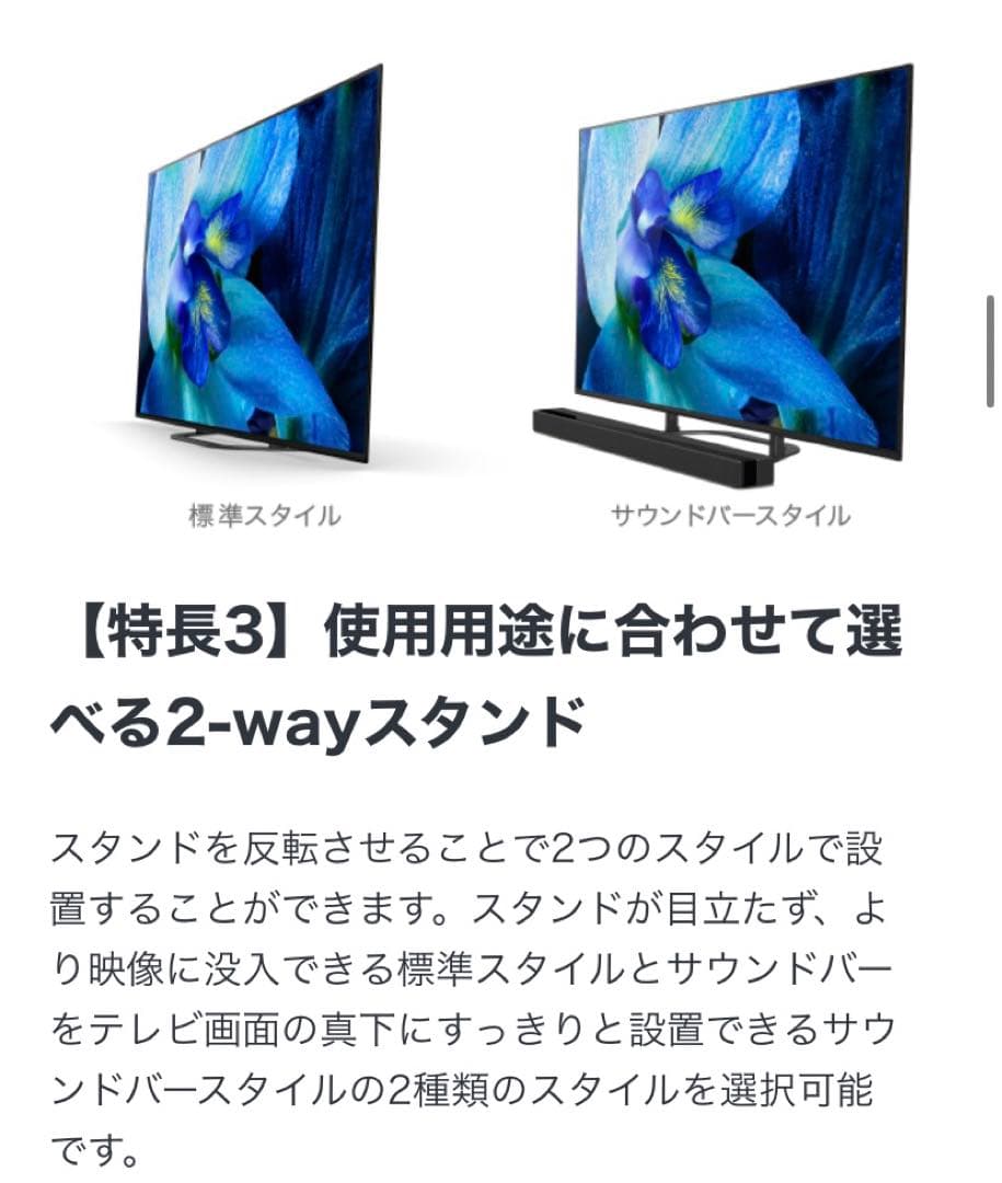 (3/10まで) 55インチ　SONY BRAVIA 有機ELテレビ　4K