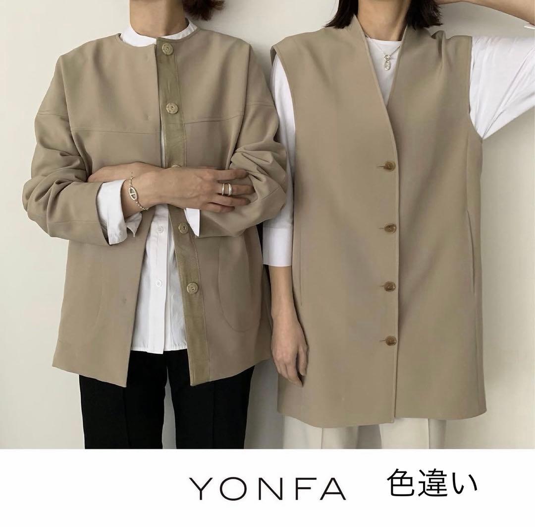 YONFAジレコート2点セットMサイズネイビー新品未使用卒入学式セレモニー用上品