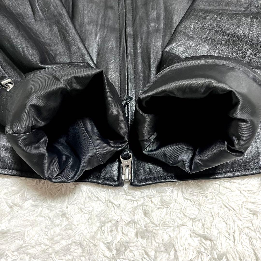 ✨美品✨激レア オールドユニクロ レザージャケット ラムレザー シワ加工 M